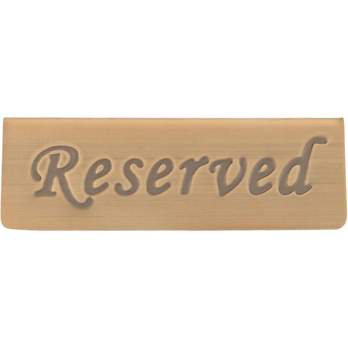 Reserveringsbord Antiek Brons Roestvrij Staal Engels Gereserveerde Plaats Bord Mededelingenbord gray