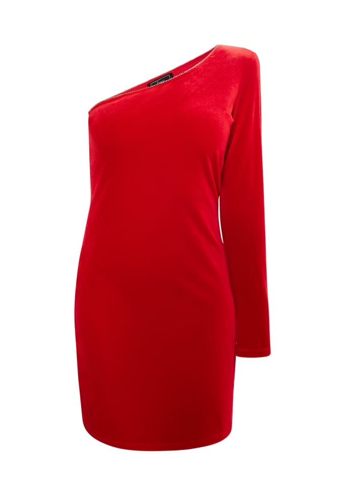 Faina Mini-jurk met één schouder Dames rood
