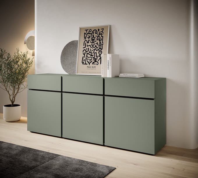 Meubella - Dressoir Cainan - Groen - 180 cm