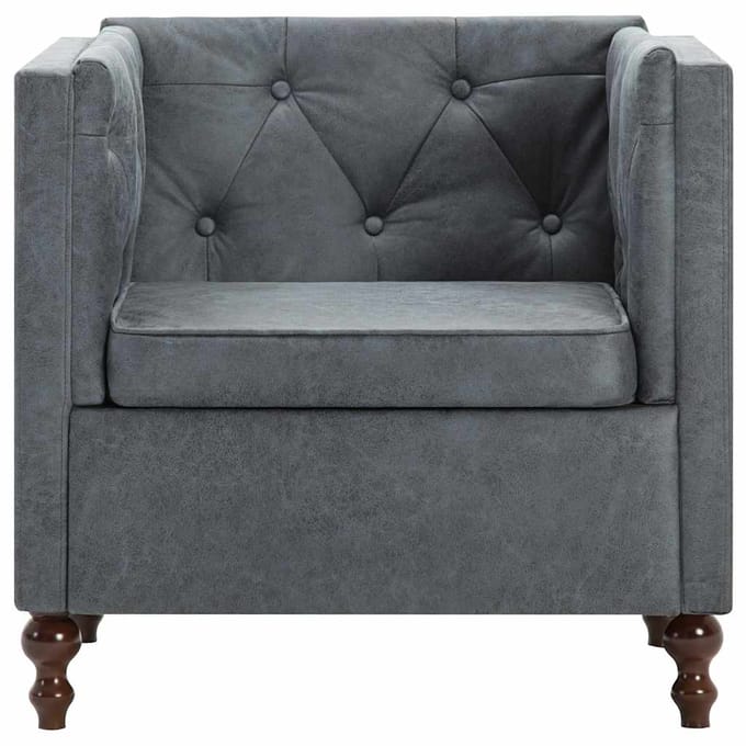 vidaXL - Fauteuil - stof - grijs