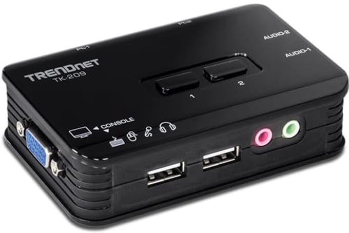 KVM Switch Kit 2-Port VGA USB met Audio