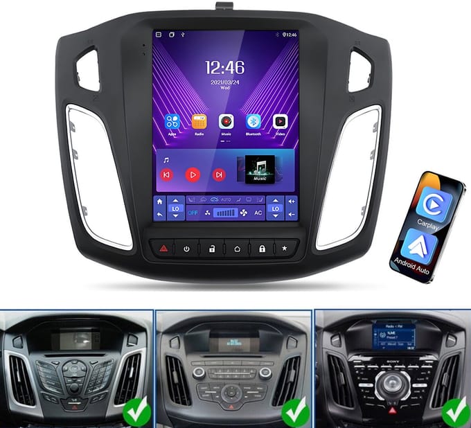 JUNSUN Android 15 Autoradio 9.7 inch Geschikt voor Ford Focus 3 (2012-2017) Accessoires | 4GB RAM 64GB ROM | Octa Core | Draadloos CarPlay & Android Auto | DSP | 4G LTE | DAB+ Optie