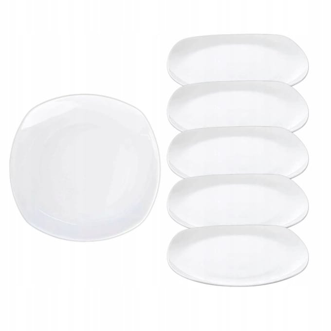 Wilmax Porseleinen Dinerborden Plat 27x27cm Wit - Set van 6