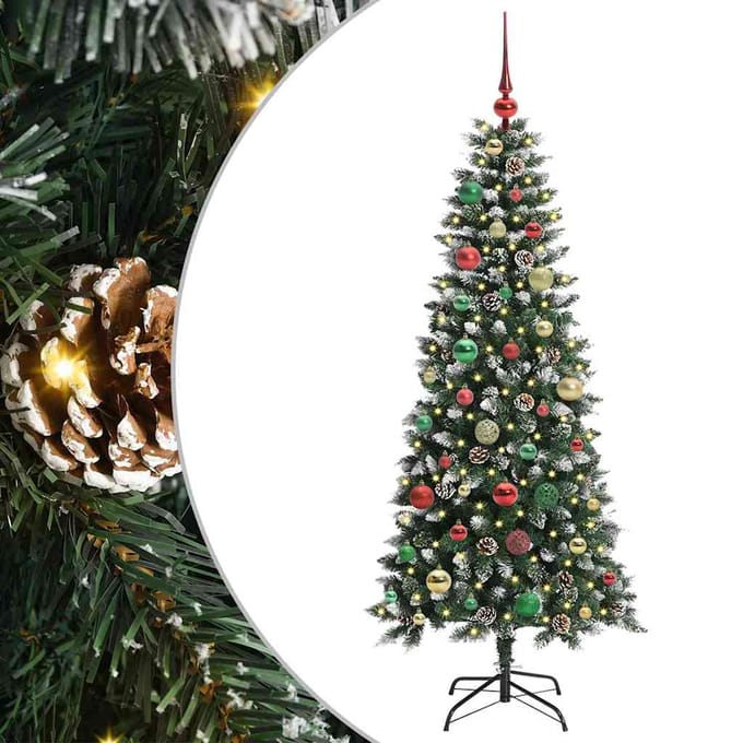 vidaXL - Kunstkerstboom - Groen - 150 - cm - PVC - en - Plastic - en - Staal