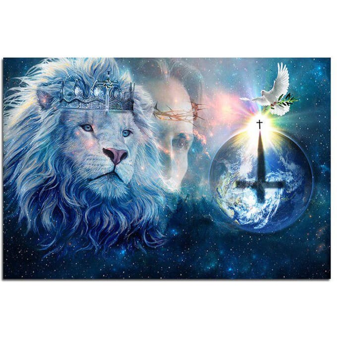 Diamant broderie Lion 5D bricolage diamant peinture point de croix 20X30CM gray