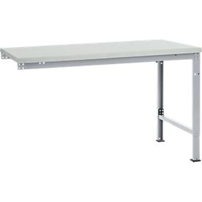 Manuflex AU8061.9006 Werk aanschuiftafel universele speciale met melamine schijf, bxdxh = 1500 x 1000 x 722-1022 mm Aluminium-zilver