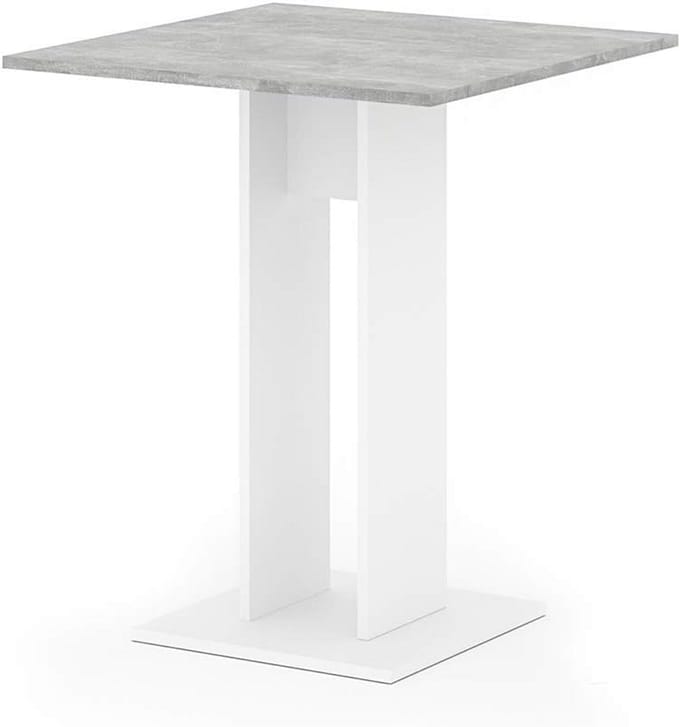 Moderne Eettafel van Beton en Wit voor Kleine Ruimtes - 65 x 65 cm