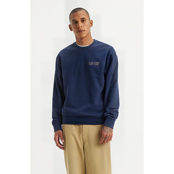 Levi's Relaxd Sweater Navy Maat: S | Sweaters Outlet | Heren | Blauw