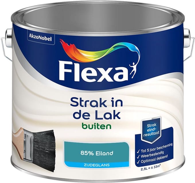 Flexa - Strak In De Lak Buitenlak Zijdeglans - 85% Eiland - Mengverf - 2,5 L
