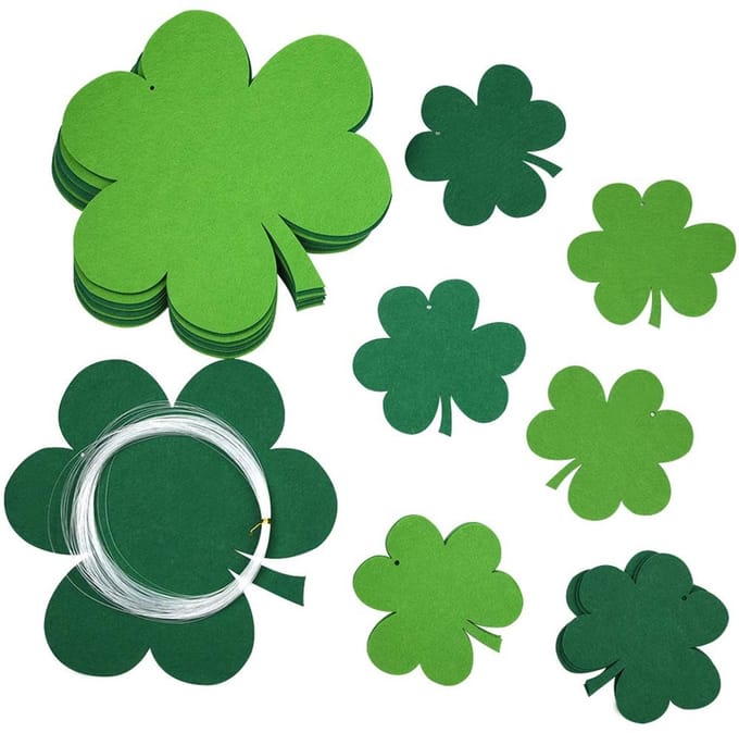 Dailygoods- Shamrock Decoratie - 20 Stuks - Duurzaam Vilt - Groene