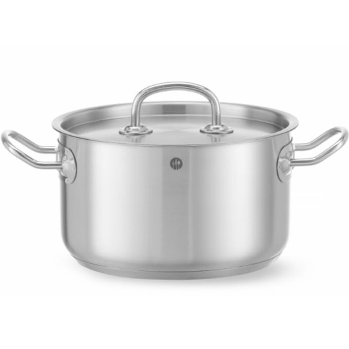 HENDI Kookpan middel – met deksel – sandwichbodem – 3,5L – ⌀200mm – koelblijvende handgrepen
