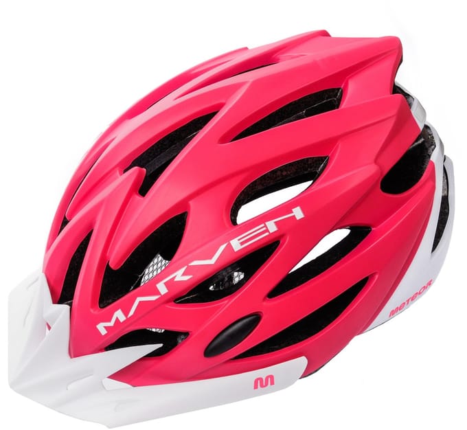 Meteor - Fietshelm - Marven L 58-61 cm - koraal/wit