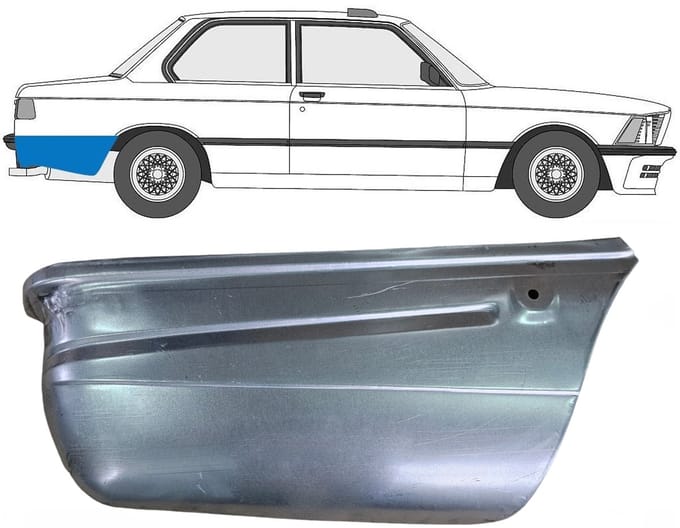 Reparatiepaneel achterspatbord voor BMW 3 E21 1975-1984 / Rechts