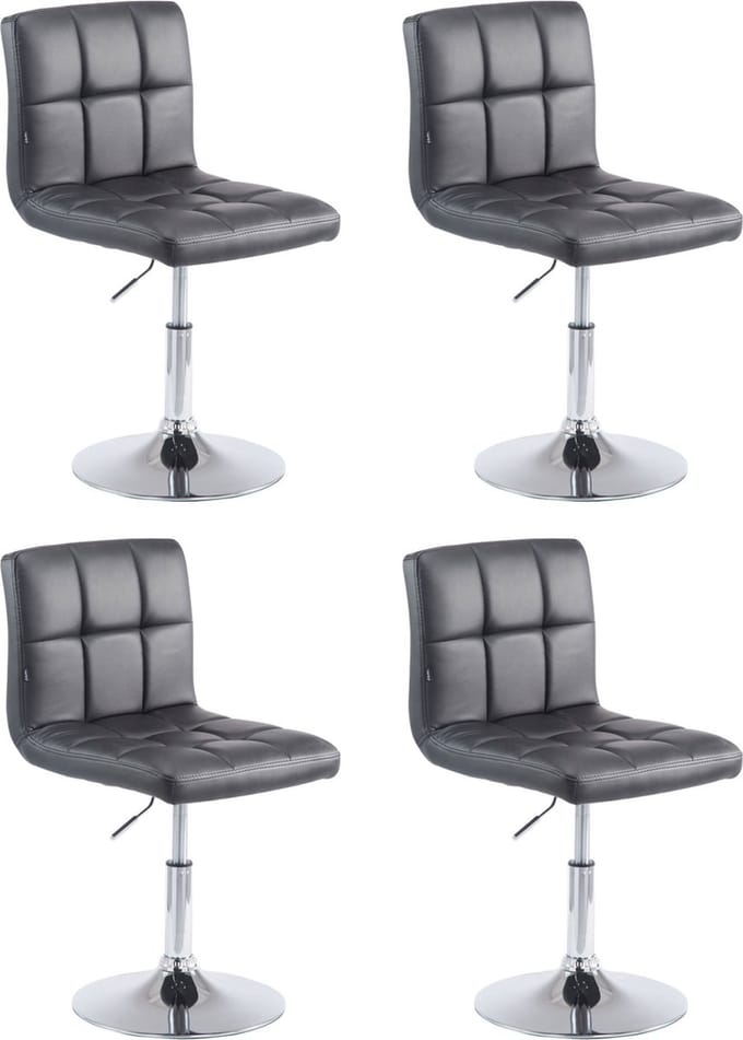 CLP Palma Set van 4 Lounger - Kunstleer zwart
