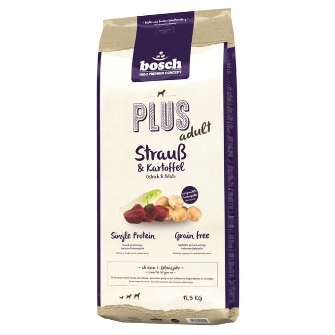 12,5kg bosch Plus Struisvogel & Aardappel Hondenvoer