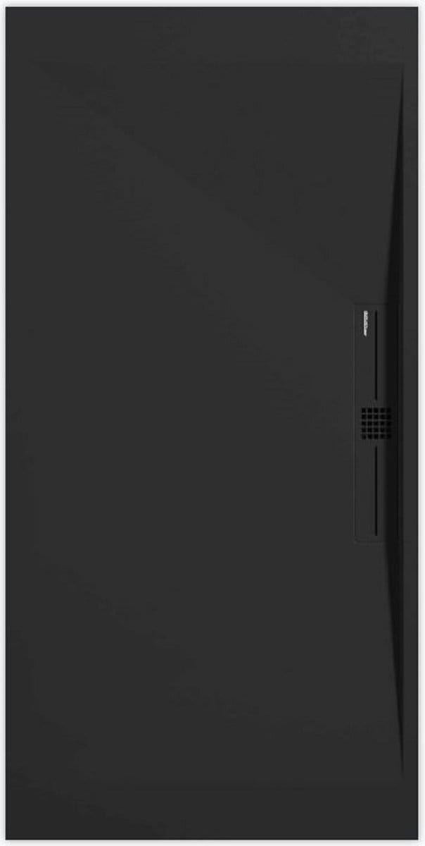 Sanifun douchebak Stone Side Black Smooth 900 x 800 P