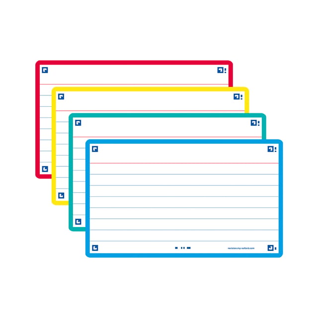 Oxford Flash 2.0 flashcards - gelijnd - A7 - 80 stuks - 4 kleuren