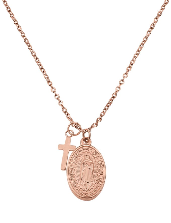 good.designs Halsketting met Maria-medaille en klein kruisje