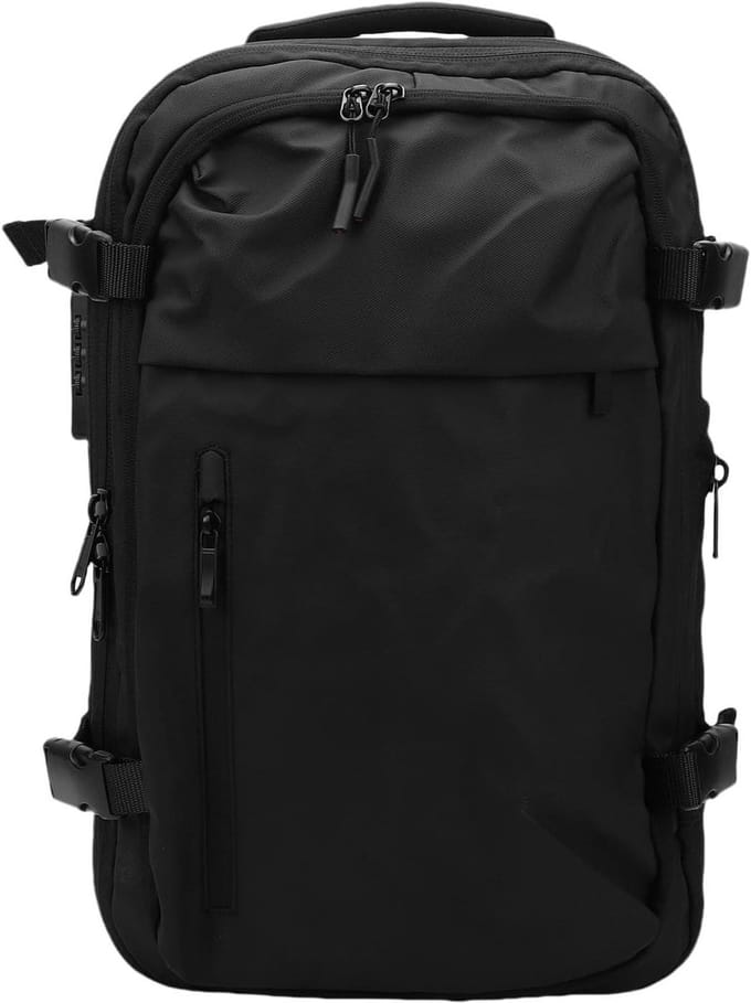 Uitbreidbare Rugzak - Reis Tas - Ruimte Besparen - Met Pomp - 49x32x23cm - Zwart