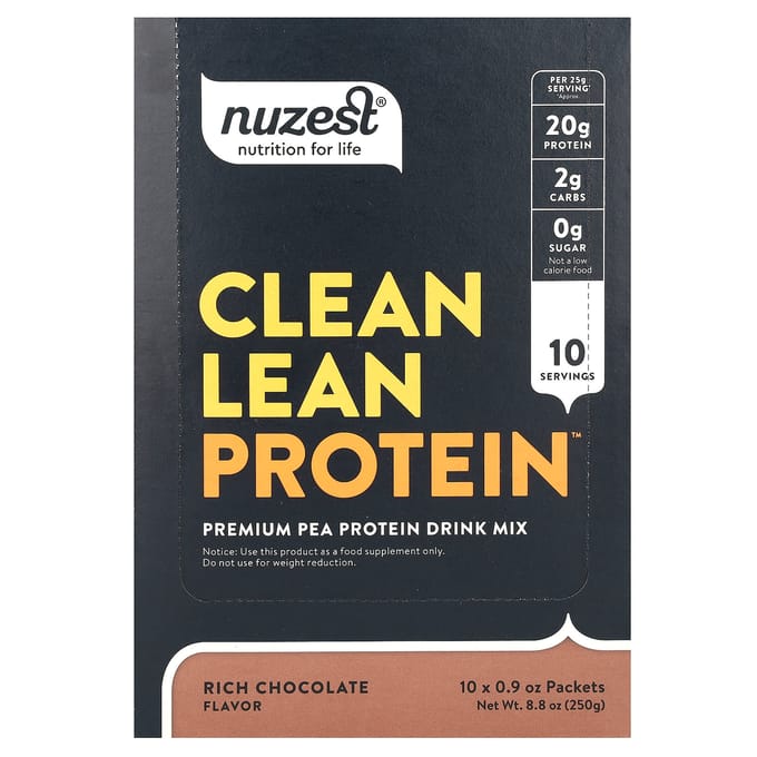Nuzest, Clean Lean Protein, Chocolat Riche, 10 Sachets, 0,9 oz (25 grammes) par paquet