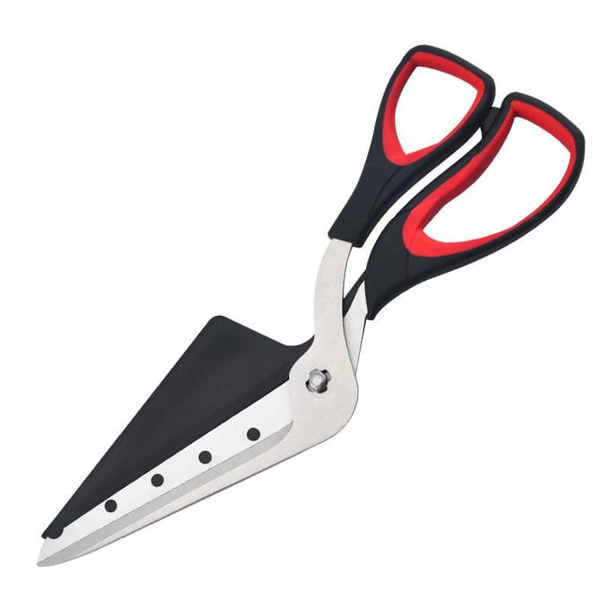 Ciseaux à pizza multifonctions, lame en acier inoxydable, outils de coupe de pizza, poignée ergonomique, ciseaux détachables pour la cuisine black