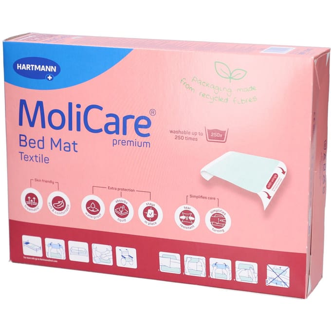 Hartmann Molicare Premium Bed Mat - Alèse textile lavable 75 x 85 cm (bordable) - 1 alèse