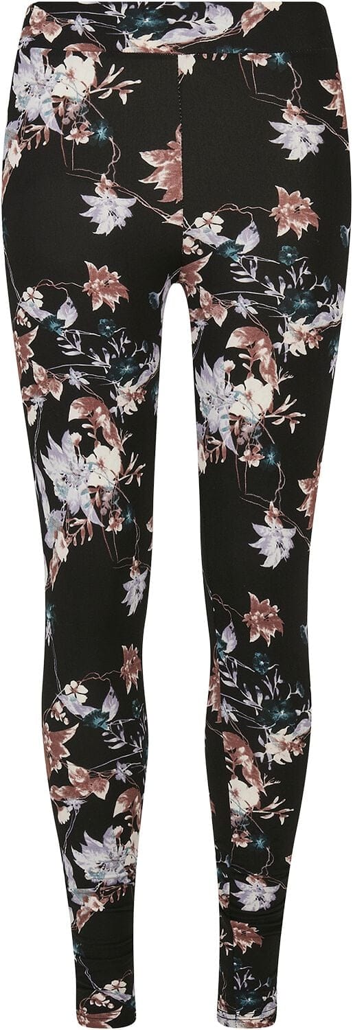 Urban Classics Soft AOP Dames Legging - zwart - 5XL