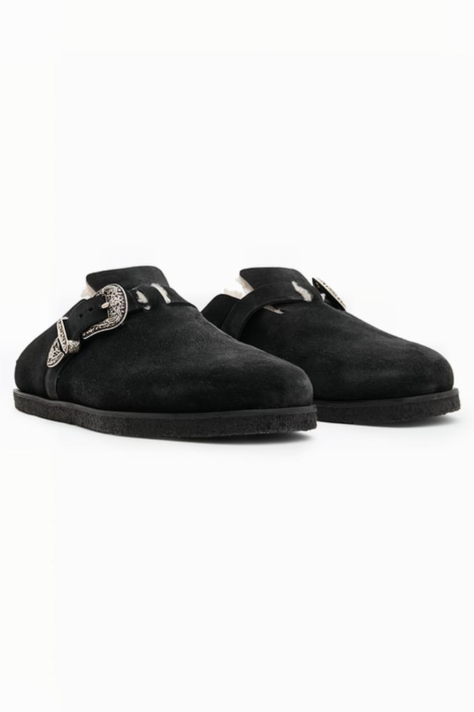 AllSaints Carlo Shearling Mule Black Größe: 42 | Pantoletten Outlet | Herren | Schwarz