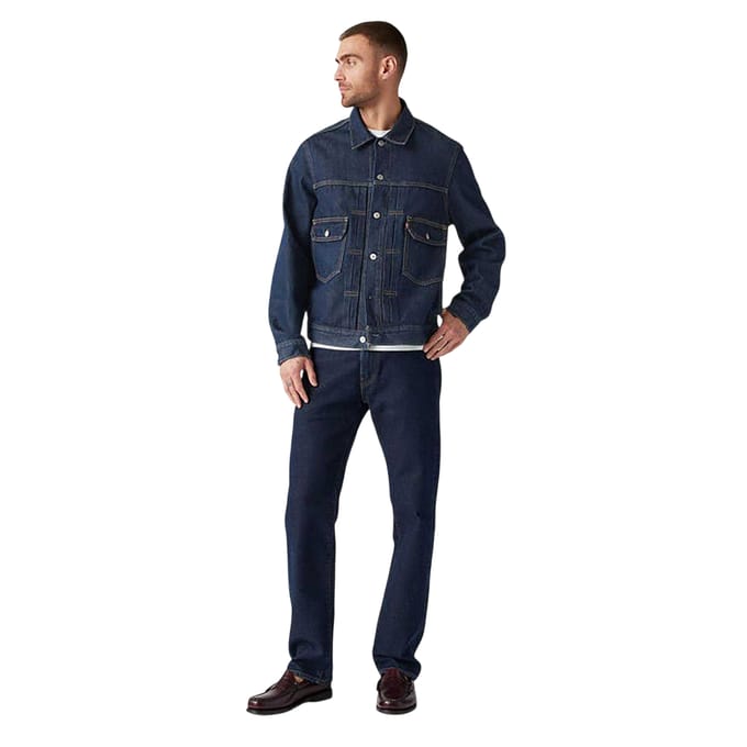 Levis Heren 505 Straight Leg-jeans in Deepest Denim (Blauw)