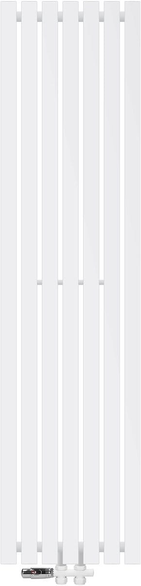 Badkamerradiator Stella 370x1400 mm wit met vloeraansluitset