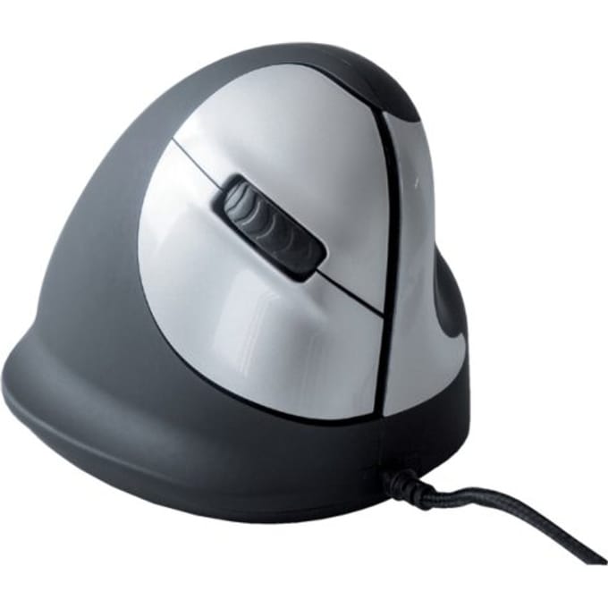 R-GO Tools RGOHE Ergonomische muis USB Optisch Zwart, Zilver 4 Toetsen 3500 dpi Ergonomisch