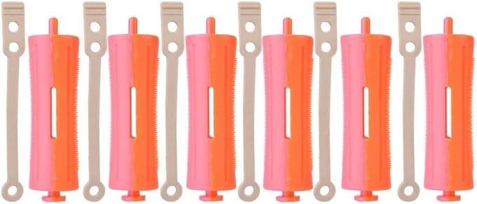8 Maten Standaard Haarrollers voor Permanent Krullen met Rubber Band en Haarclips