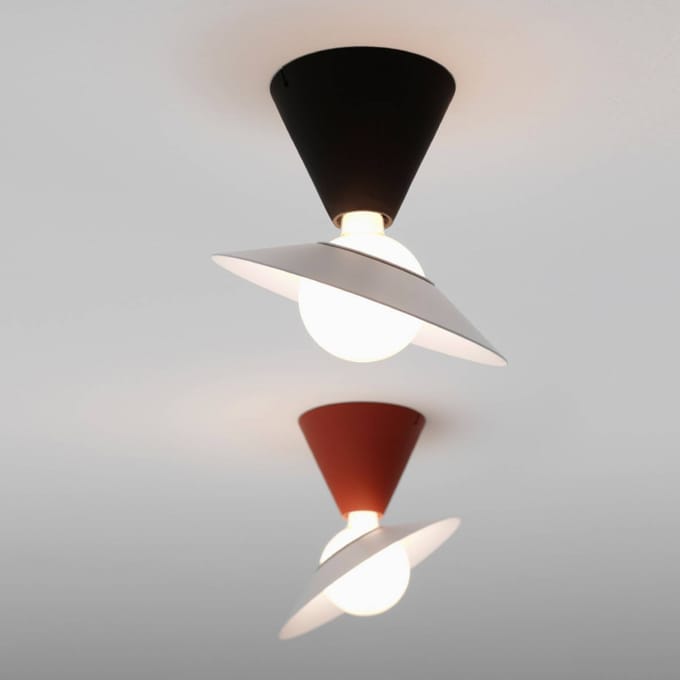 Stilnovo Fante LED plafondlamp, 2.700 K, rood
