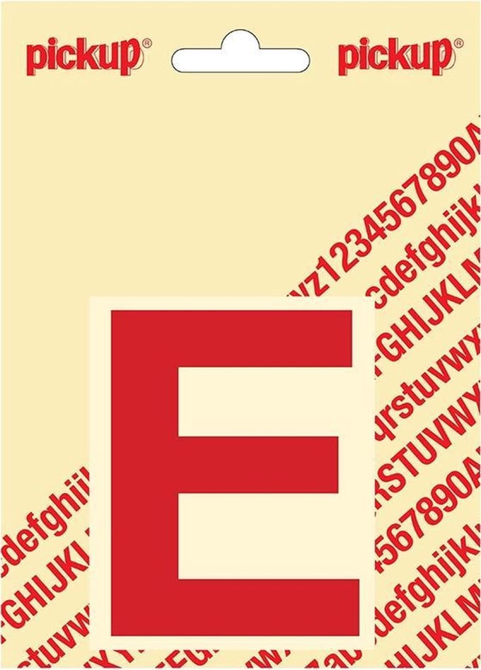 Pickup plakletter Helvetica 80 mm - rood E