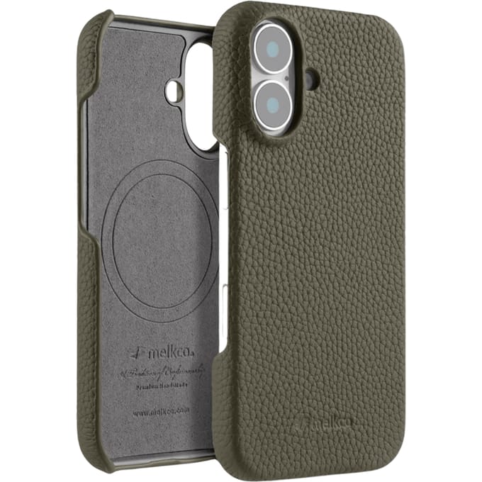 Melkco Apple iPhone 16 Leather MagSafe Cover Grijs