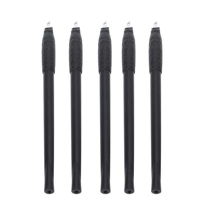 10 stuks Wegwerp Handmatige Microblading Tattoo Pen Voedselkwaliteit Roestvrij Staal Wenkbrauw Lip Tattoo Pen gray