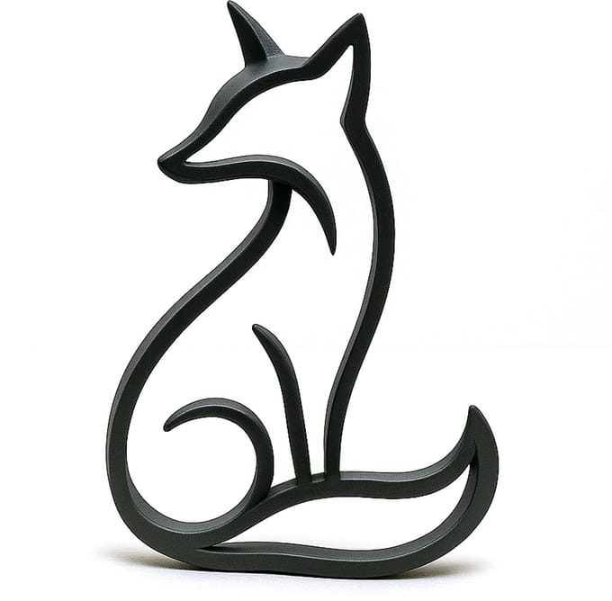 Vosbeeldje - zwart - 24 cm hoog