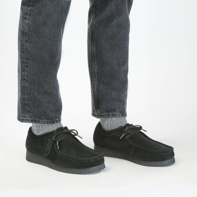 CLARKS WallabeeEVO Heren Veterschoenen - Suede - Zwart