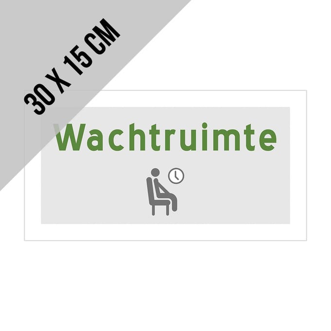 Pictogram/ bord | "Wachtruimte" | 30 x 15 cm | Dokter | Onthaal | 1 stuk