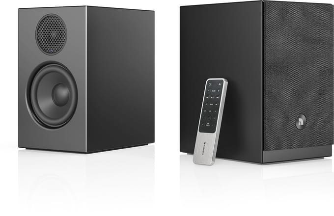 Audio Pro A28 W Smart Multiroom Actieve Boekenplank Luidsprekers - Audio Pro Multiroom (Linkplay) - Ruimtecorrectie - 2x75W Speakers - Zwart