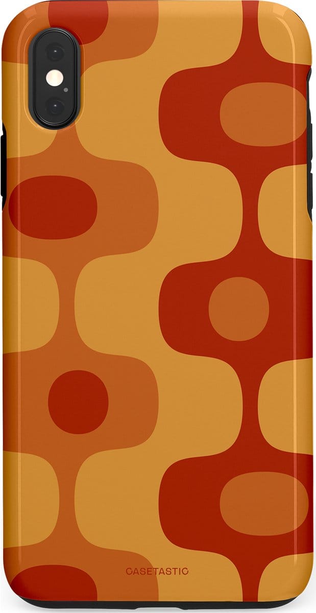 Casetastic hoesje geschikt voor Apple iPhone XS Max - Dubbellaagse bescherming - Vintage Rust - Fashion Case - Terracotta Goud