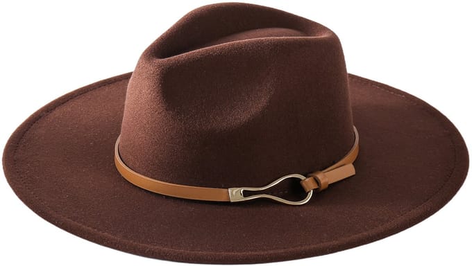 Emilie collection - hoed - fedora - bruin - riem
