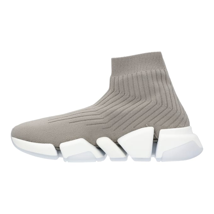 Dames Balenciaga Speed 2.0 Sneaker in Grijs met Witte Zool