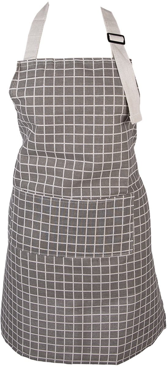Clayre & Eef Keukenschort 69x68 cm Grijs Polyester