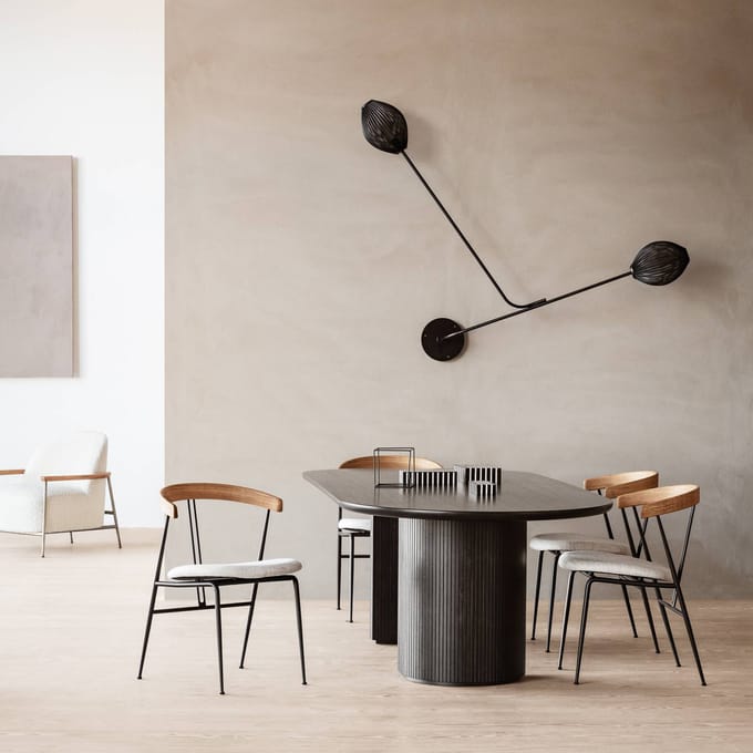 GUBI Satellite Wandlamp, Bekabeld , Zwart , Halfmat