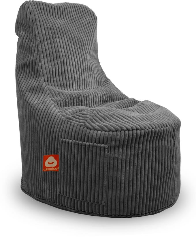 Whoober Nice – Stoel Zitzak – Antraciet dik ribfluweel – Comfortabel & Duurzaam