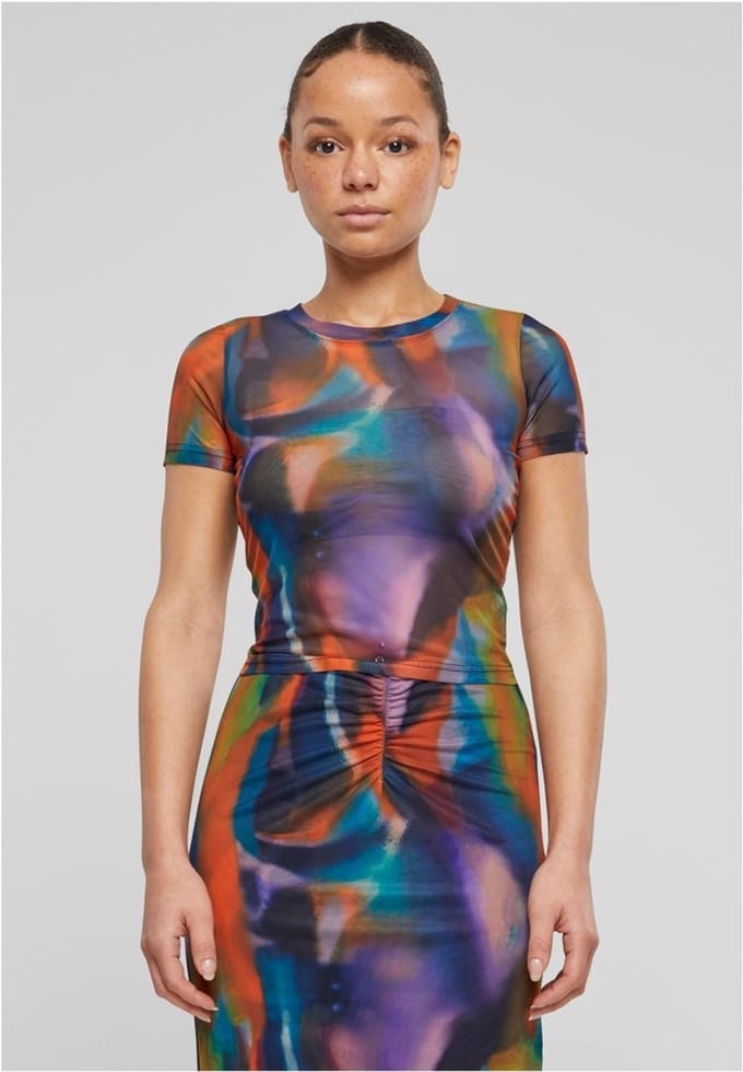 Urban Classics - All Over Print Mesh Top - L - Multicolours