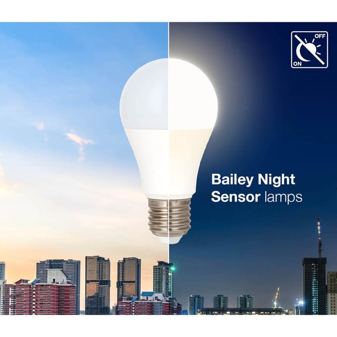 Bailey Led A60 E27 Nacht Sensor Lamp 9W 820lm 2700K - 145743 [2 Stuks]