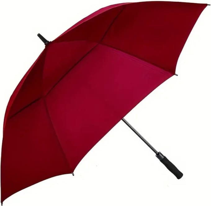 Livano Moderne Golf Paraplu - Stormparaplu - Opvouwbaar - Windproof - Stormproef - UV Bescherming - Umbrella - Draagbaar - Rood