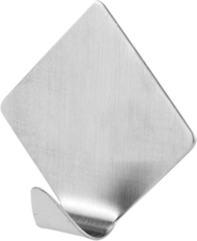 Excellent houseware handoeken ophang haakjes - 4x stuks - rvs - zilver - Zelfklevend